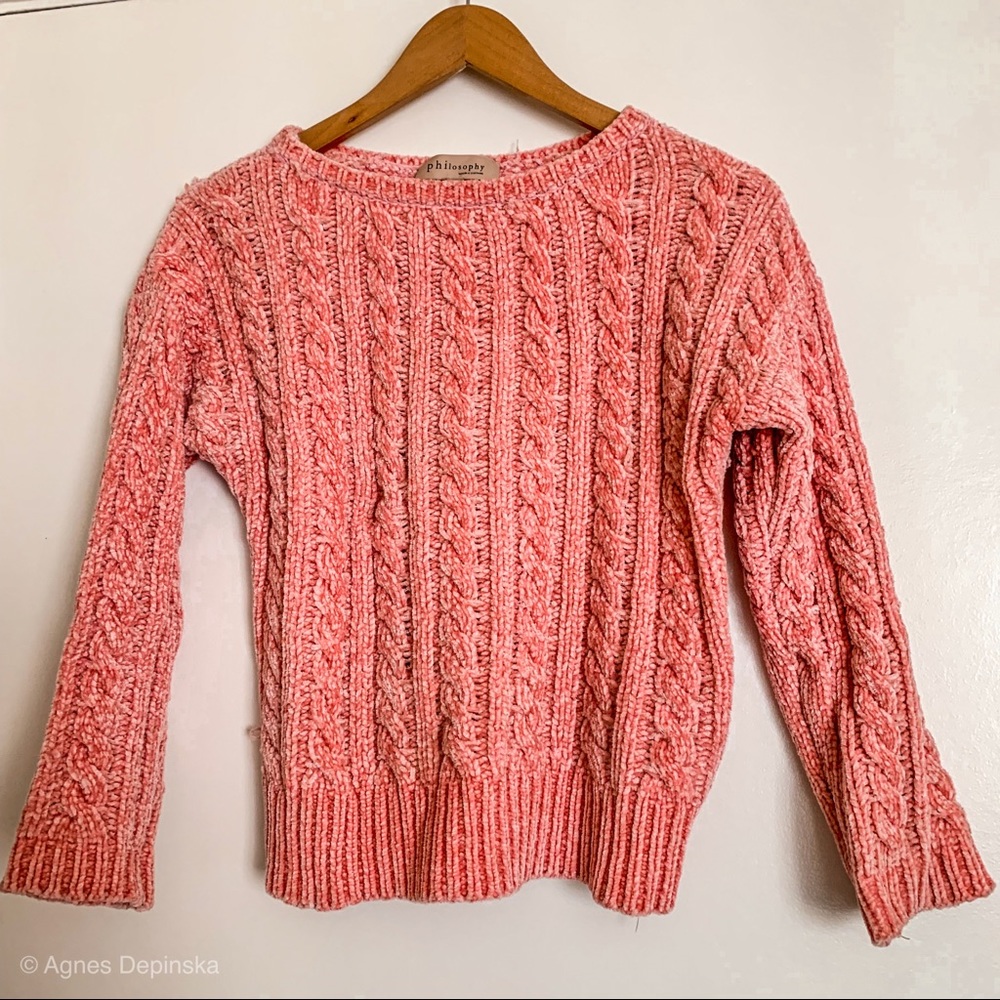 Philosophy velour spring sweater